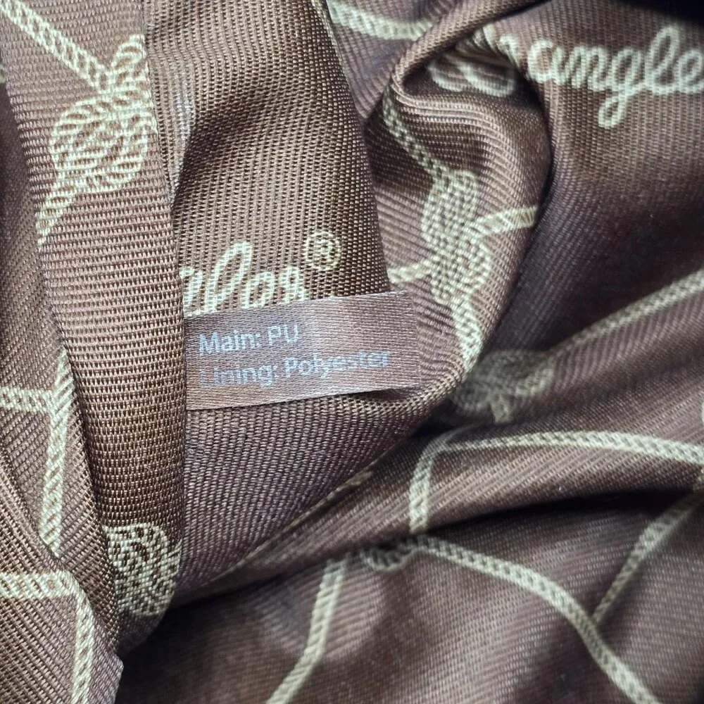 Wrangler Shoulder Bag Large Brown Faux Pebbled Leather Western Zip Hobo Casual